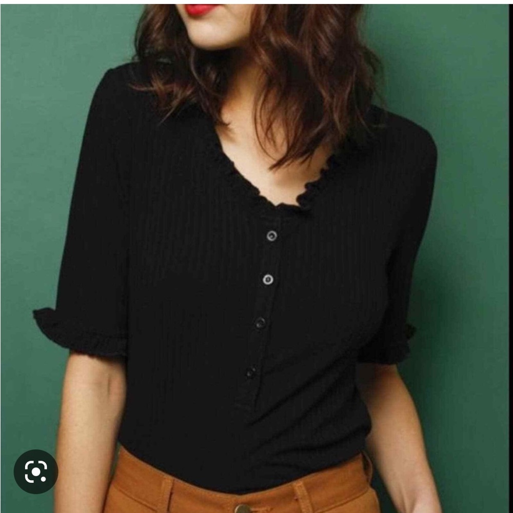 *SOLD*HAYDEN by Los Angeles Textured Ruffle Trim Bodysuit
